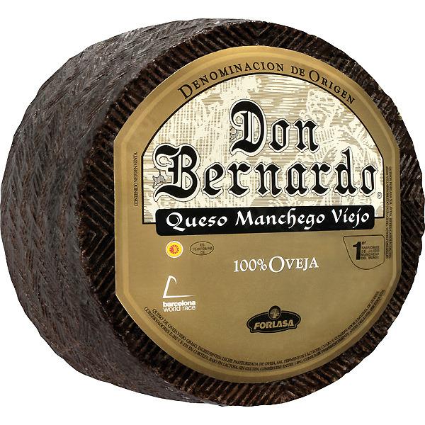 DON BERNARDO Gold alter Käse 100% Schafsmilch g.U. Manchego-Käse, ungefähres Stückgewicht 3 kg, hergestellt aus pasteurisierter Milch.