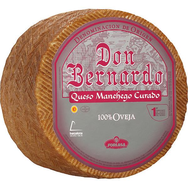DON BERNARDO  100% Schafskäse DOP Manchego Käse, ungefähres Stückgewicht 3 kg, hergestellt aus pasteurisierter Milch.