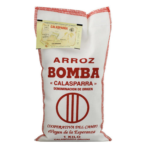 Arroz Bomba Calasparra Reis. Der beste Reis für Paella. Packung mit 1 kg.