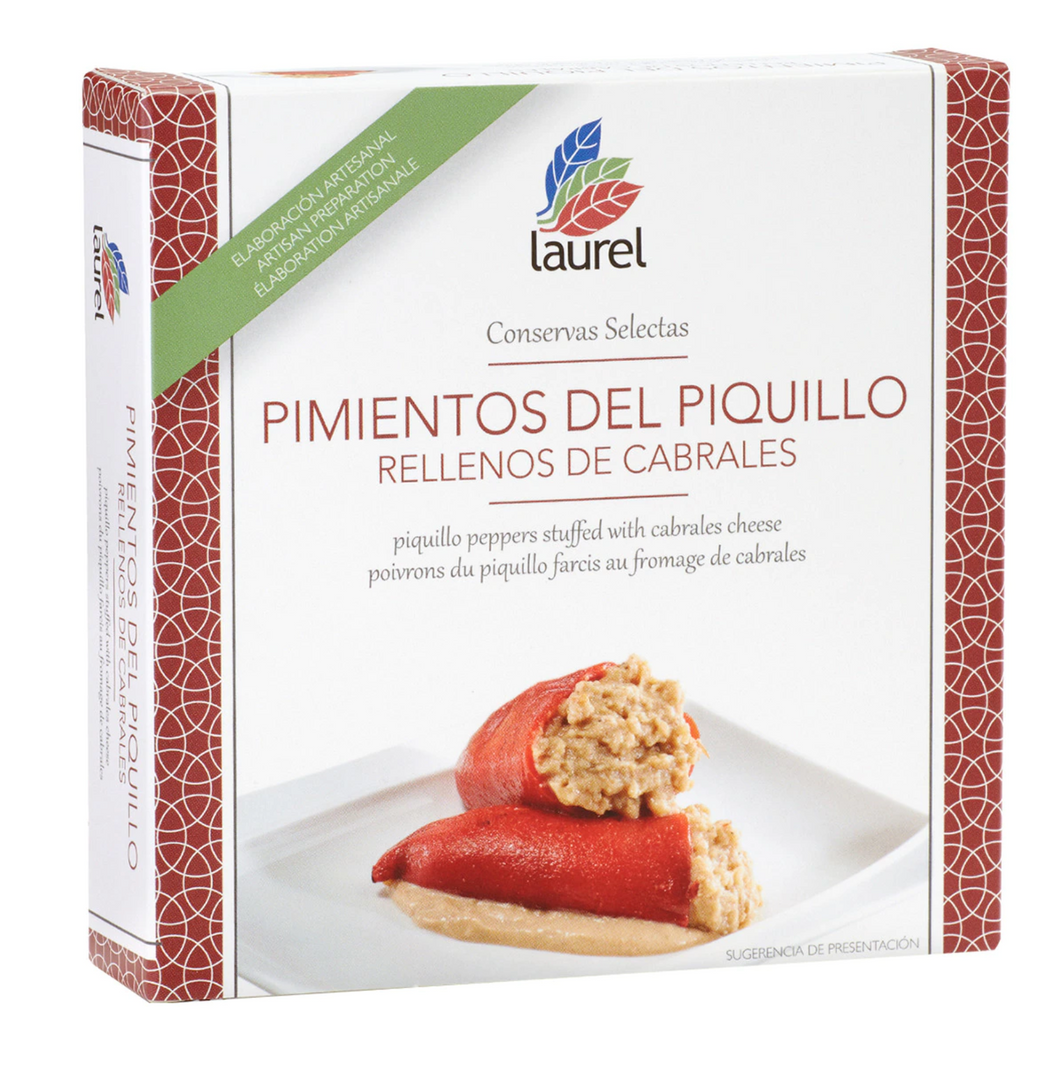 Piquillo-Paprikaschoten gefüllt mit Cabrales-Käse der Marke Marca Laurel 280 gr.